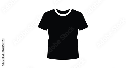 Simple black t shirt design on a white background silhouette