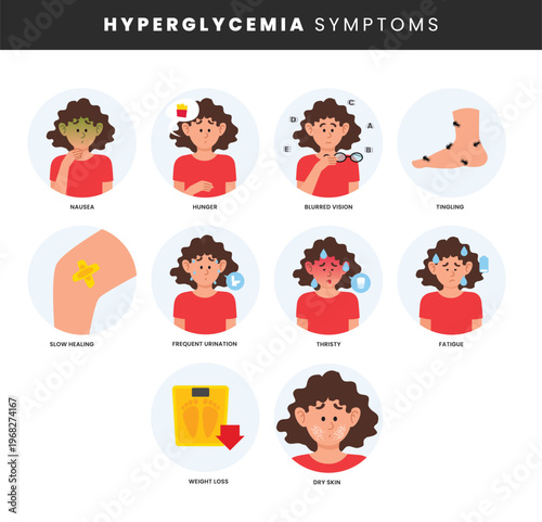Illustrations depicting various common ailments and injuries with simple cartoon figures