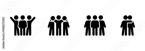 Quadro em tela Set of human relationship icons