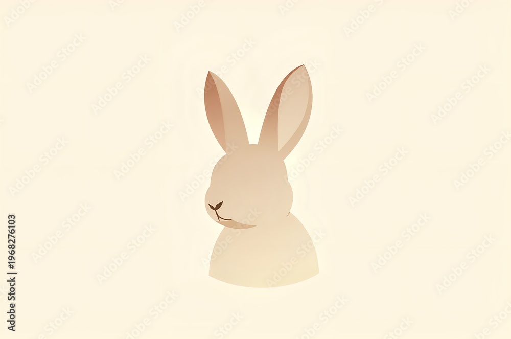 Obraz premium Stylized Rabbit Portrait on a Pale Background
