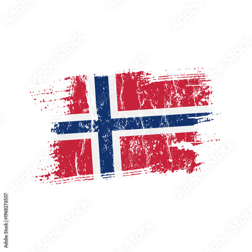 Norway flag with grunge effect - vector illustration