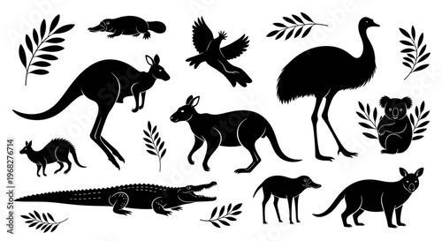 Australian Wildlife Silhouettes Collection.