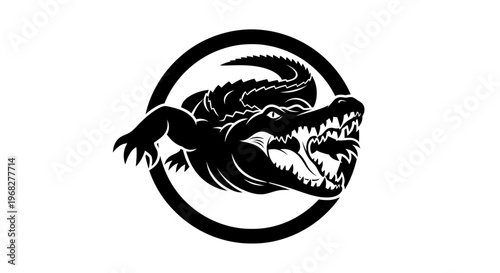 Foto Powerful Alligator Mascot Logo Design.