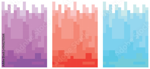 Heatmaps showing data distribution in three different color schemes Vector