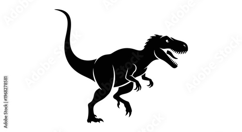 Tyrannosaurus Rex Dinosaur Silhouette Roaring.