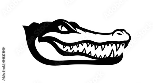 Powerful Alligator Head Logo Design Vector Illustration.