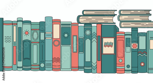 Vibrant stack of diverse books presenting a world of imagination and knowledge, inviting readers to explore countless stories and learning adventures