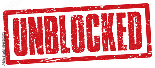 Unblocked red grunge rubber stamp seal