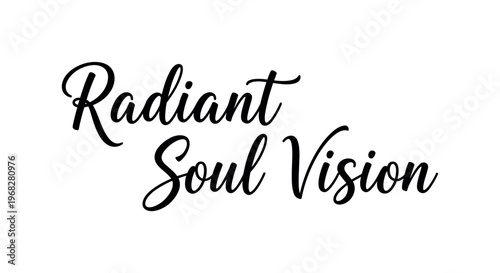 Radiant Soul Vision. lettering and all elements in black. Vector style. AWhite background. Pure white background. Perfect isolation and visual consistency.