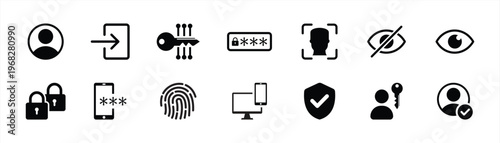 User Login and Authentication Icon Set