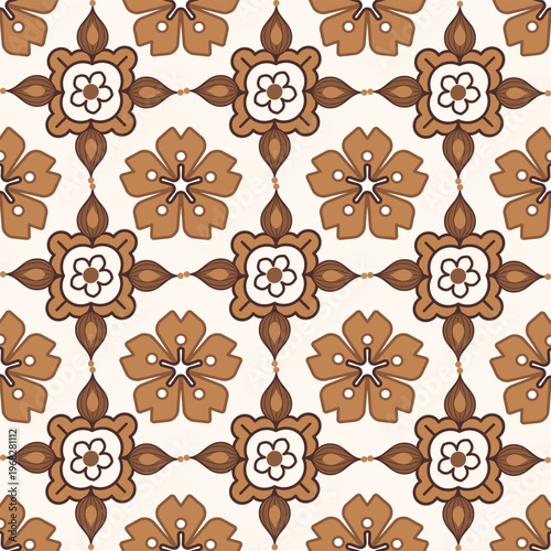 Basic flower ,seamless vector  pattern