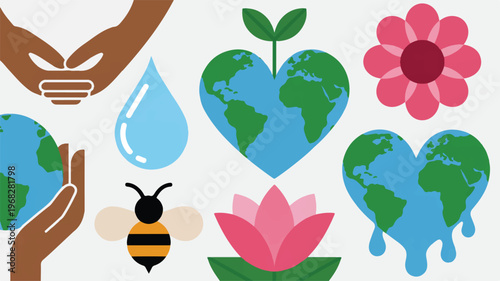 Eco-Harmony Collection: A vibrant compilation of nature-inspired graphics, symbolizing the essence of environmental protection and a sustainable future.