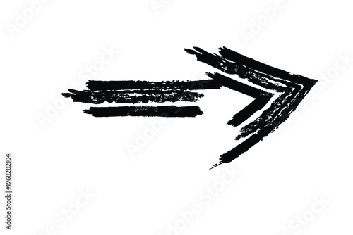 Abstract black brushstroke arrow a dynamic and energetic visual element