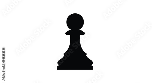 A simple isolated image showcasing a black chess pawn against a plain white background high quality