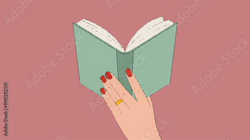 Book in Hand: A digitally crafted image shows a hand holding a book, perfect for depicting a moment of intellectual pursuit, relaxation, or the pure joy of reading.