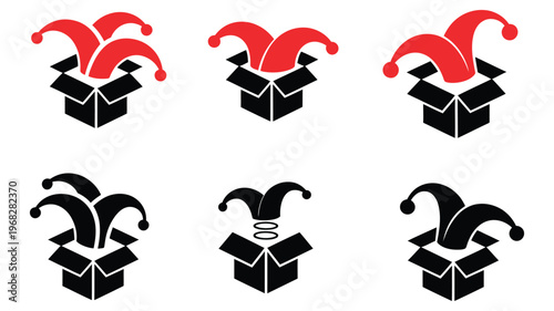 Gift icon set featuring presents, tags, and thank you card in silhouette style, simple black and white vector illustration