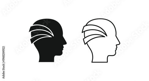 Dual Brain Profiles: Cognitive & Emotional Intelligence Design Vector