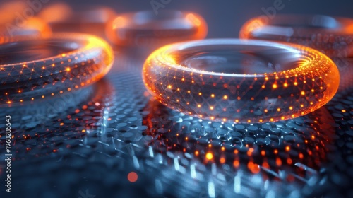 clean minimal mesh rings with soft light dots