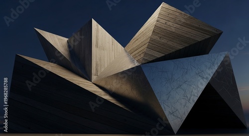 Geometric Architectural Structure with Abstract Design.