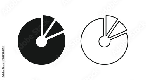 Modern Gauge Design: Minimalist Speedometer & Tachometer Icons Vector