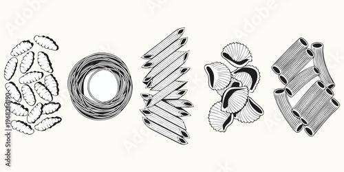 Vector illustration of an abstract background featuring a sketch of musical instruments integrated with a metal cutlery set including a fork, knife, and spoon for a restaurant cooking.