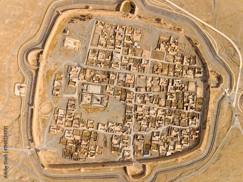 Canvas Print Aerial view of ancient historic buildings within an ancient city in China
