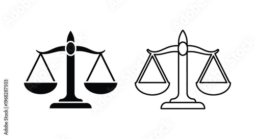 Justice Scale Icons: Free Black & White Vector Graphics Vector
