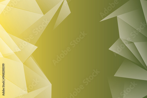 Abstract Low Poly Geometric Background in Green and Yellow