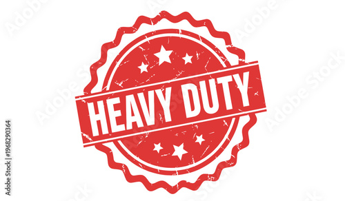 Red 'heavy duty' stamp with stars a symbol of strength and reliability