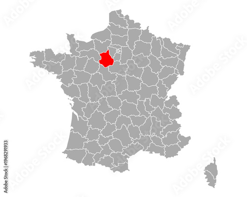 Karte von Eure-et-Loir in Frankreich