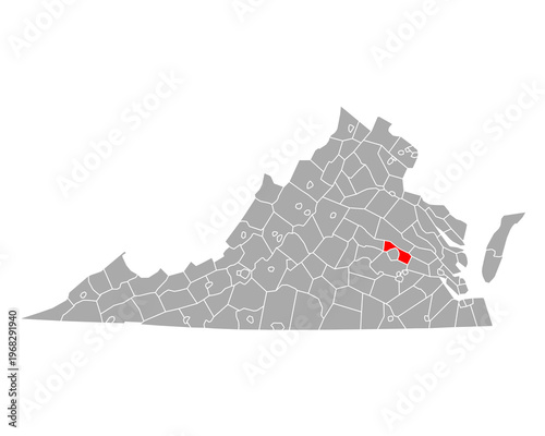 Karte von Henrico in Virginia