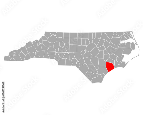 Karte von Onslow in North Carolina