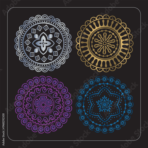 Ornamental circular mandala pattern with fine detailing and balanced geometric composition