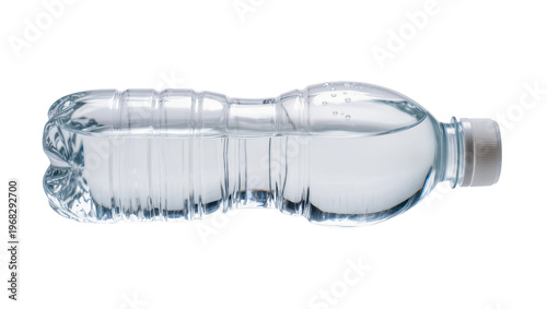 Quadro su tela Clear plastic water bottle filled with pure liquid showcasing condensation dropl