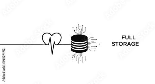 Full storage server with heartbeat line, data transfer concept