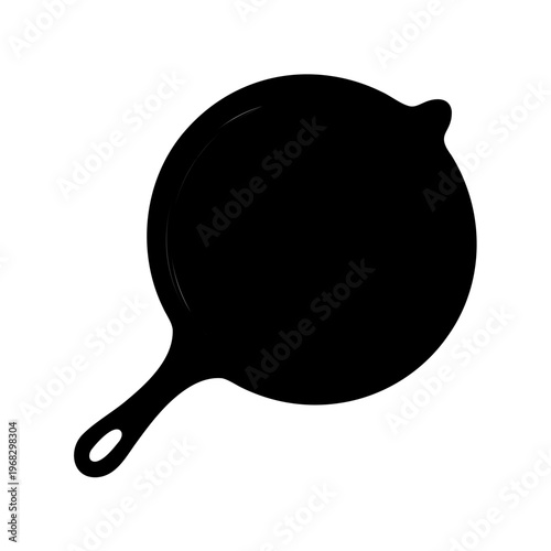 A cast iron skillet silhouette isolated on a white background image