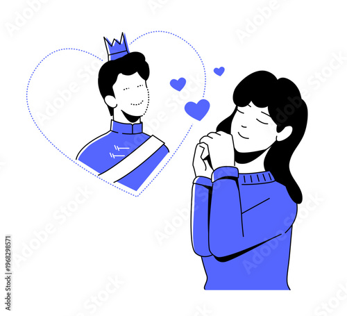 Dreaming of Love - Colorful Flat Design Illustration