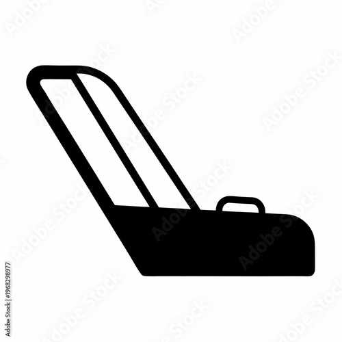 Stylized silhouette of a reclining deck chair or lounge chair icon