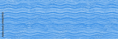 Seamless pattern, sea waves stylization, wavy grunge stripes, rough wave pattern, vector background