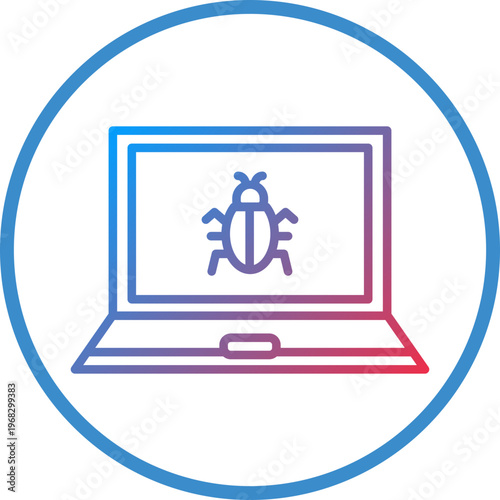 Malware Line Icon Style