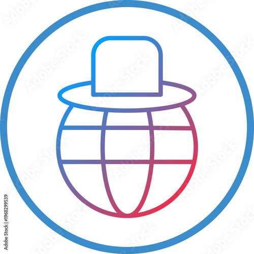 Dark Web Line Icon Style