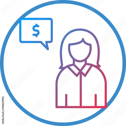 Female Advisor Line Icon Style