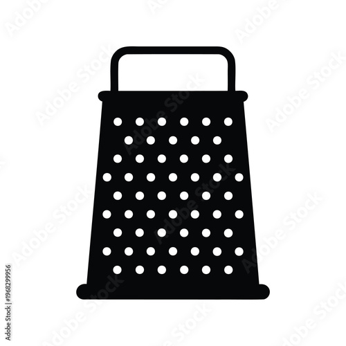 Black and white silhouette of a food grater for kitchen tasks