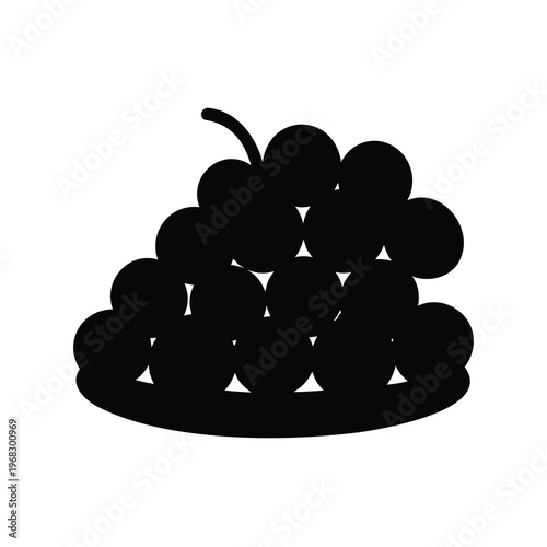 Silhouette of a cluster of grapes, a healthy fruit option for snacks