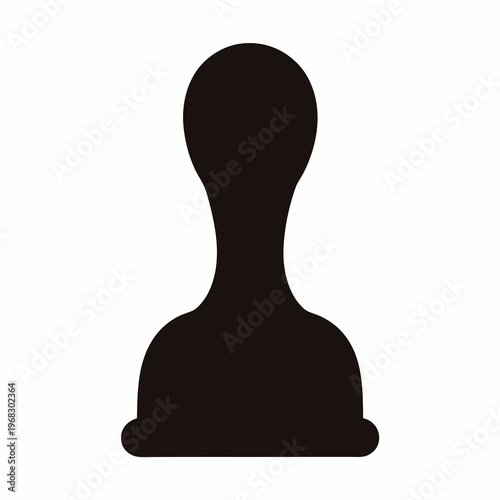 Black silhouette of a board game pawn or counter piece, simple design