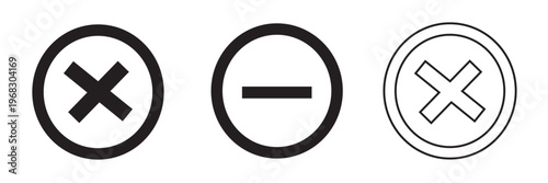 Sign forbidden. Icon symbol ban. Circle sign stop entry and slash line isolated on white background. Mark prohibited. Round cross logo restrict entrance. Signal cancel enter. Vector illustration