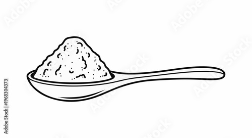Pile of granular material on a spoon