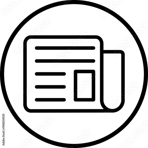 Newspaper Line Icon Style