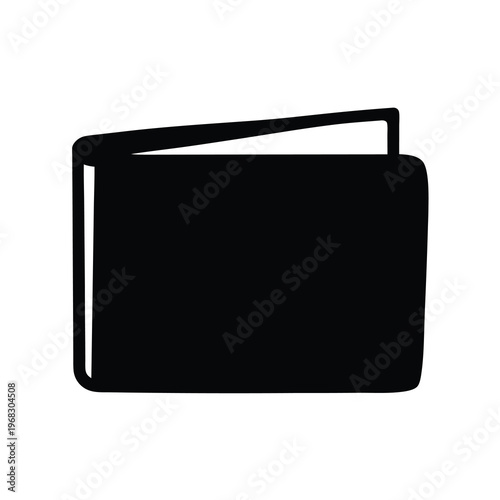 Silhouette of an open book with pages turning for simple reading