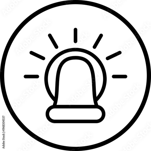 Siren Line Icon Style